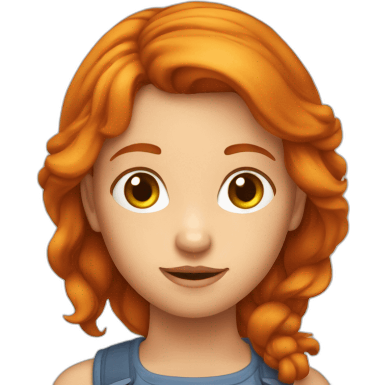 Une fille rousse folle emoji