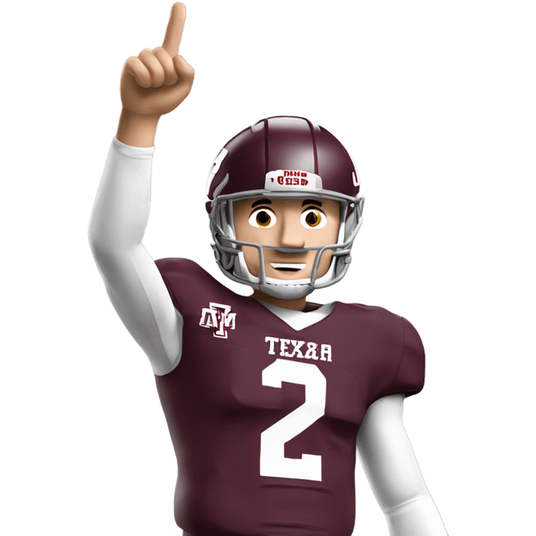 Johnny manziel in a Texas a&m maroon uniform holding up one thumb  emoji