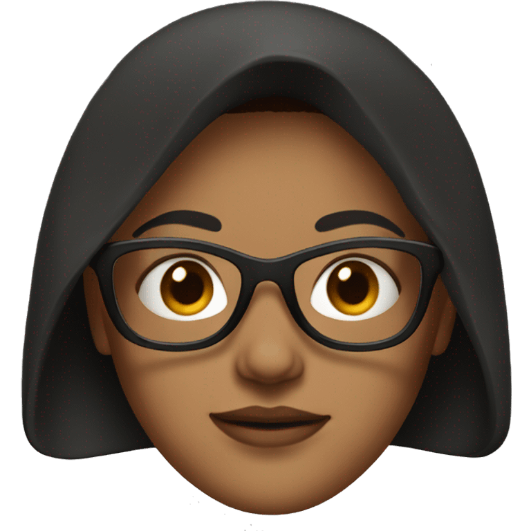 woman with red short hair wearing black glasses and a black hoodie emoji