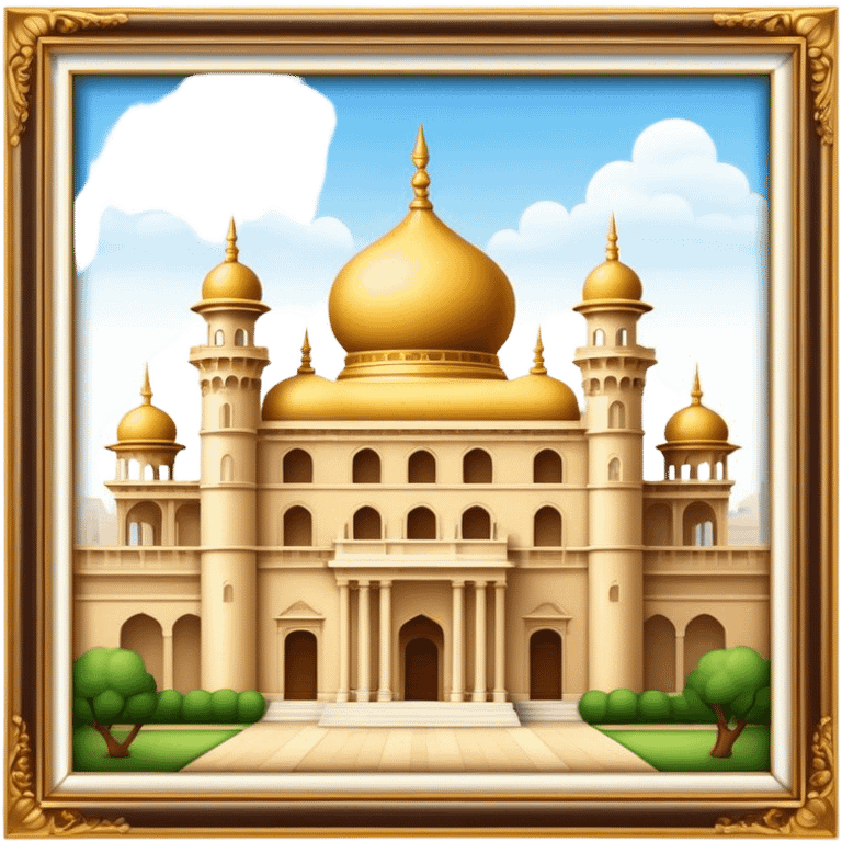 Cinematic Realistic Grand Palace Landmark Emoji, showcasing opulent palace architecture rendered with rich textures and regal, dynamic lighting. emoji