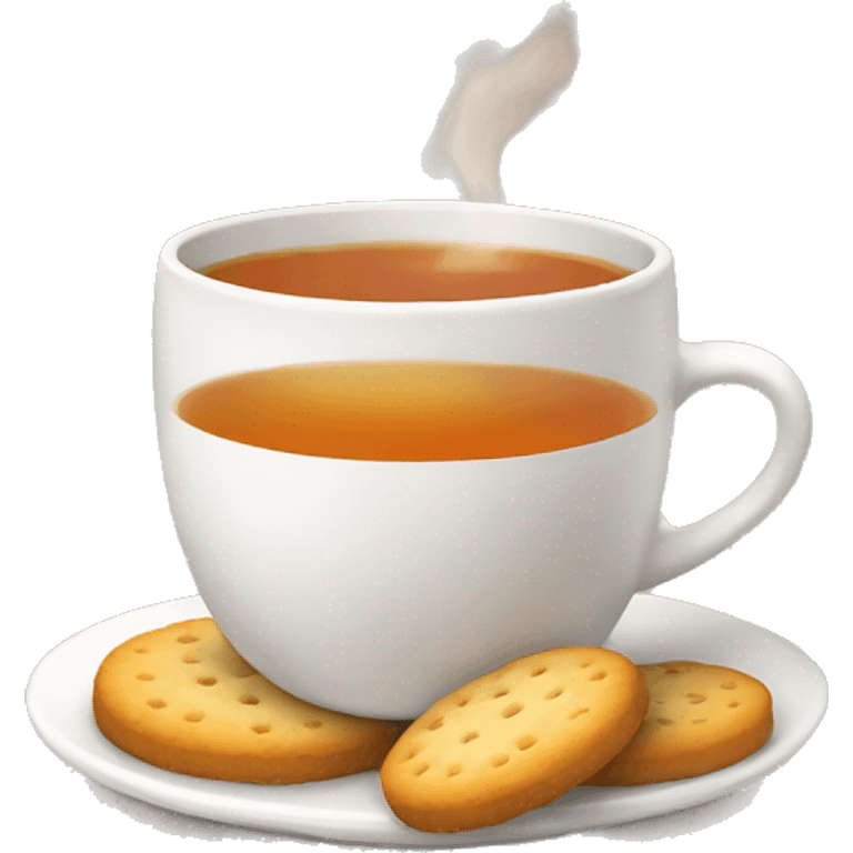 Cup of tea with biscuits emoji