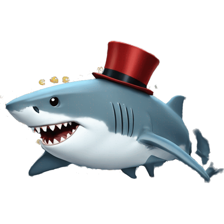 shark whih tophat with shark with tophat emoji