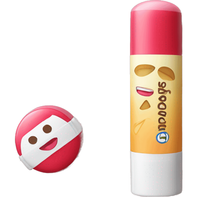 lip balm with label emoji