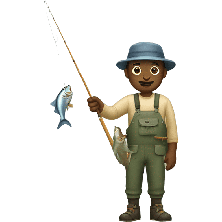 Fishing man holding fish emoji