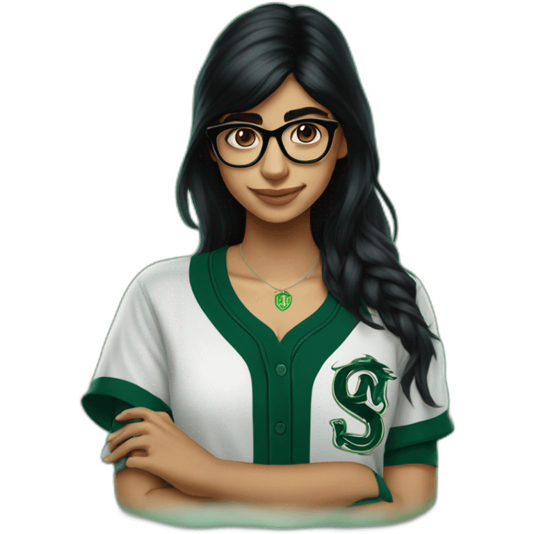 Mia Khalifa slytherin baseball shirt emoji