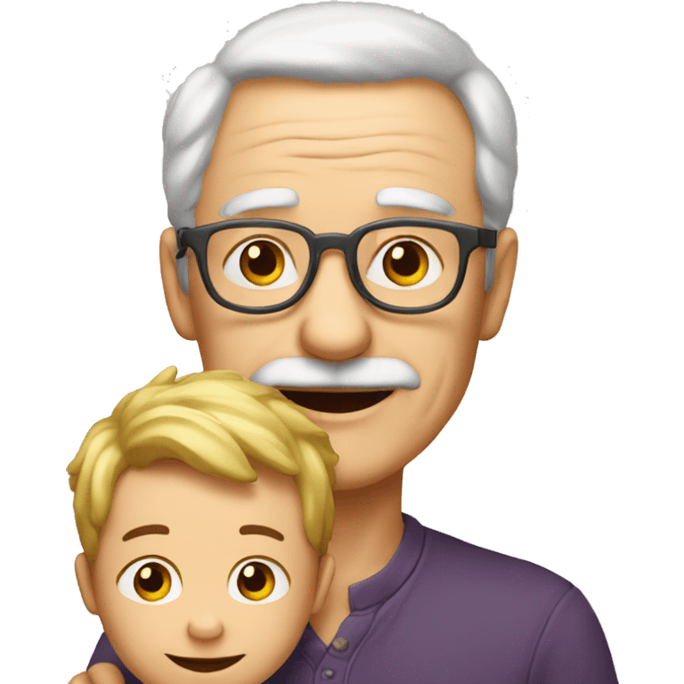 Grand-pere et son petit-fils  emoji