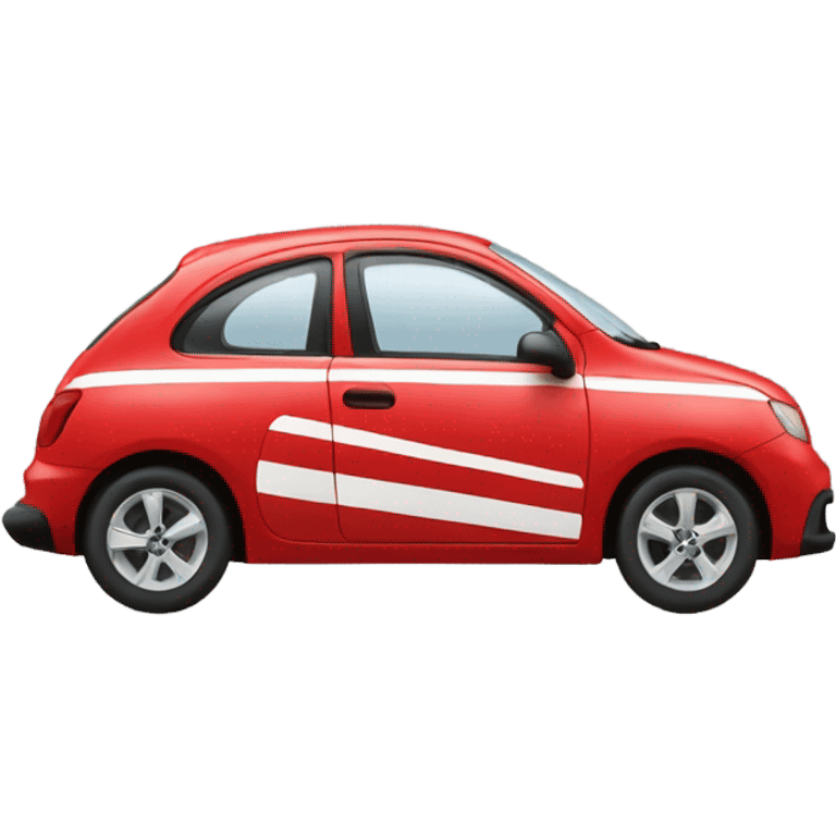 a red car with black and white stri emoji