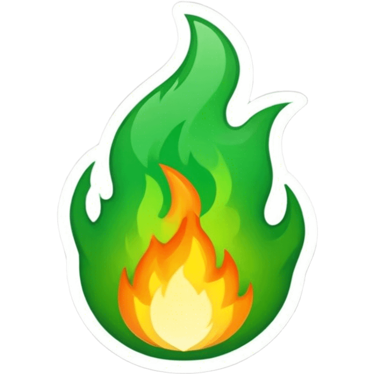 green fire model sticker emoji