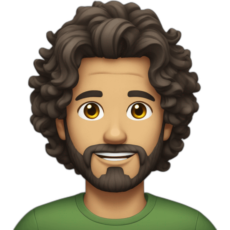 Brazilian Voice Actor Jefferson Melo, bearded, wavy hair emoji