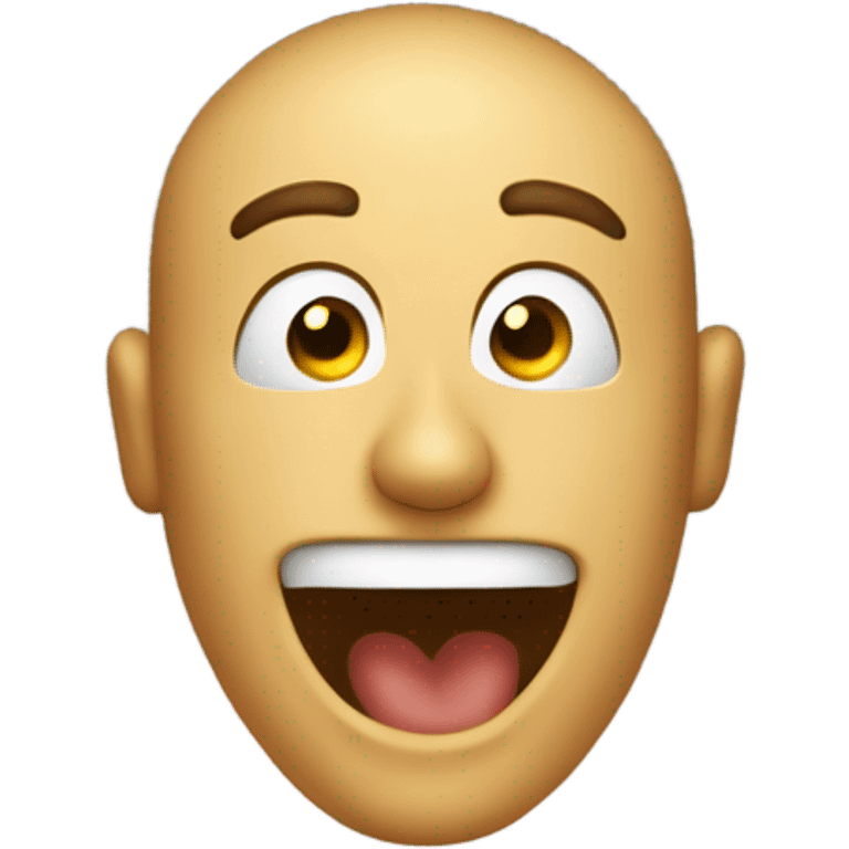 a man’s head coming out of a toilet bowl doing a mischievous grin emoji