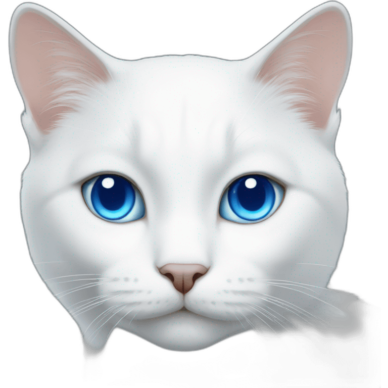 white cat with slanting blue eyes emoji