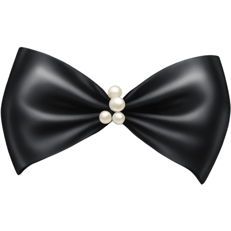 black silk bow with pearls emoji