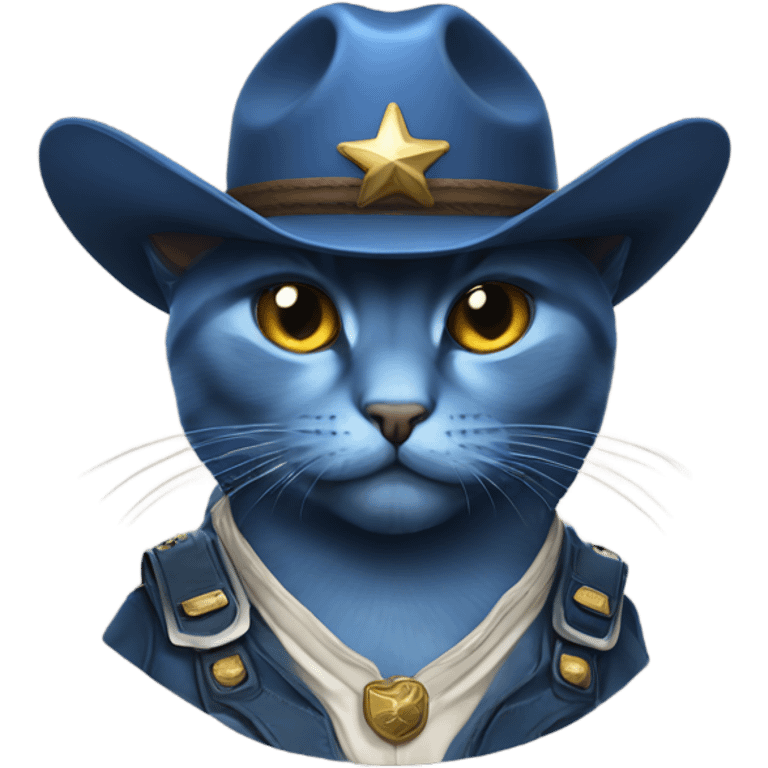 Blue Russian cat Texas Ranger emoji