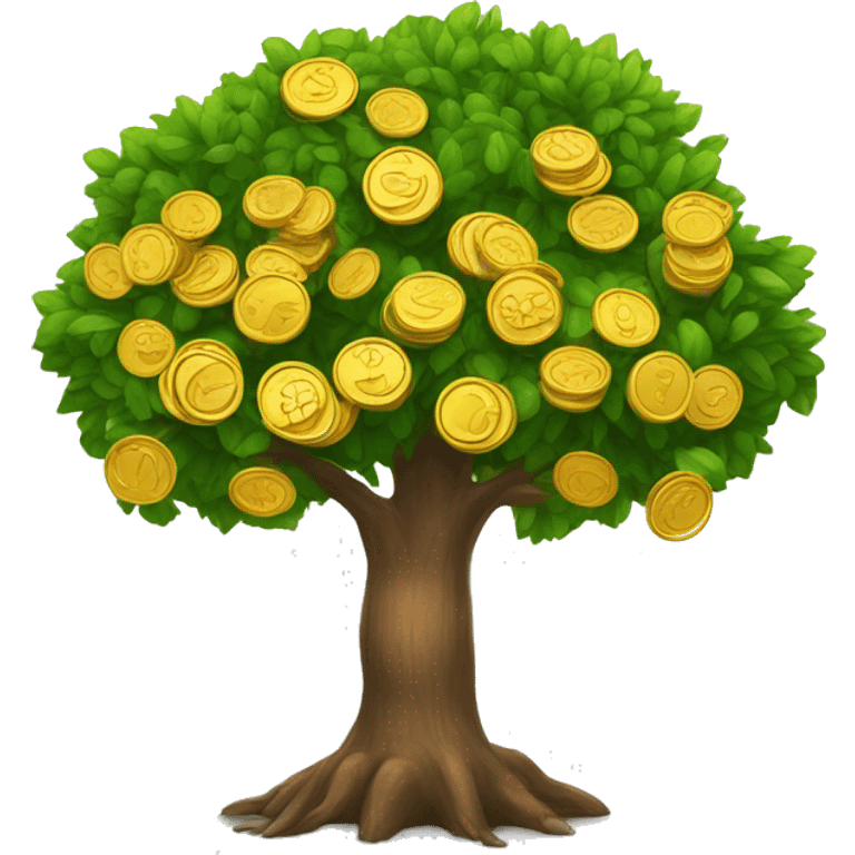 Árbol con monedas emoji