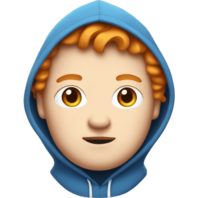 fat, ginger streamer named caseoh wearing a blue hoodie emoji with white pupils emoji