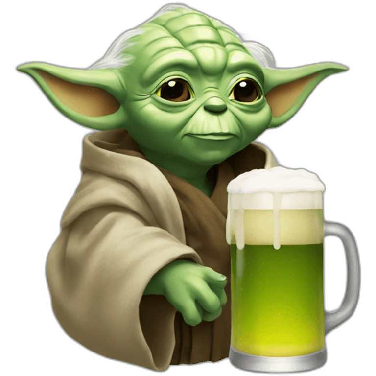 Yoda drink a beer emoji