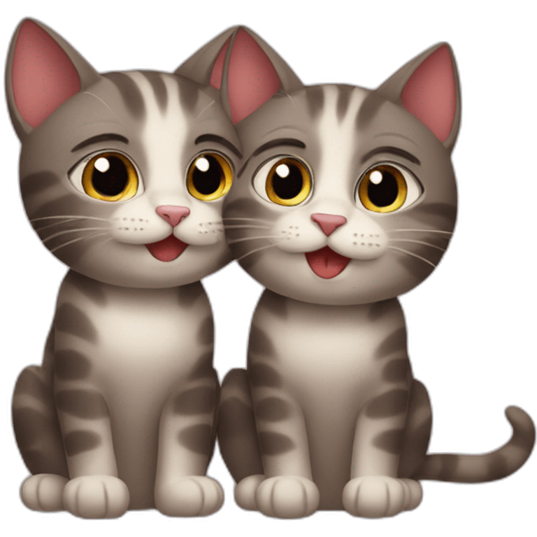 two cats in love emoji