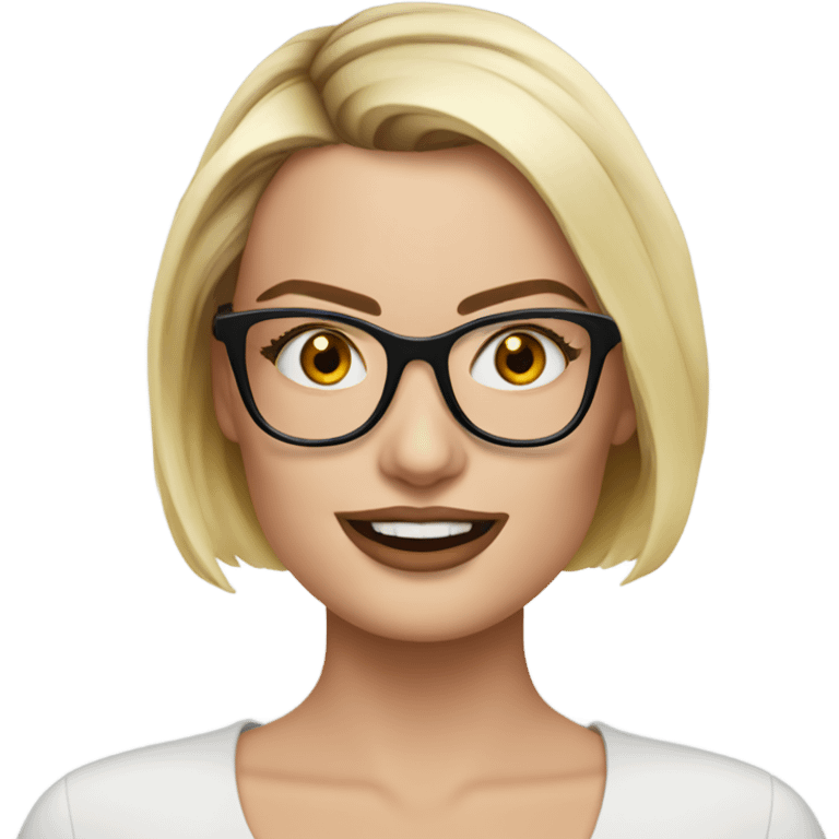 Margot Robbie wearing glasses  emoji