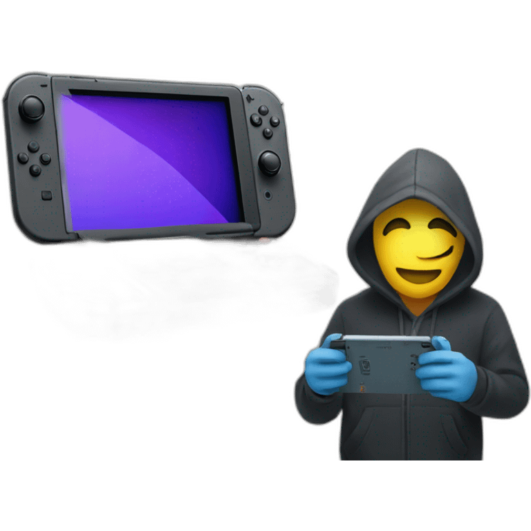 Hacker hold Nintendo Switch emoji