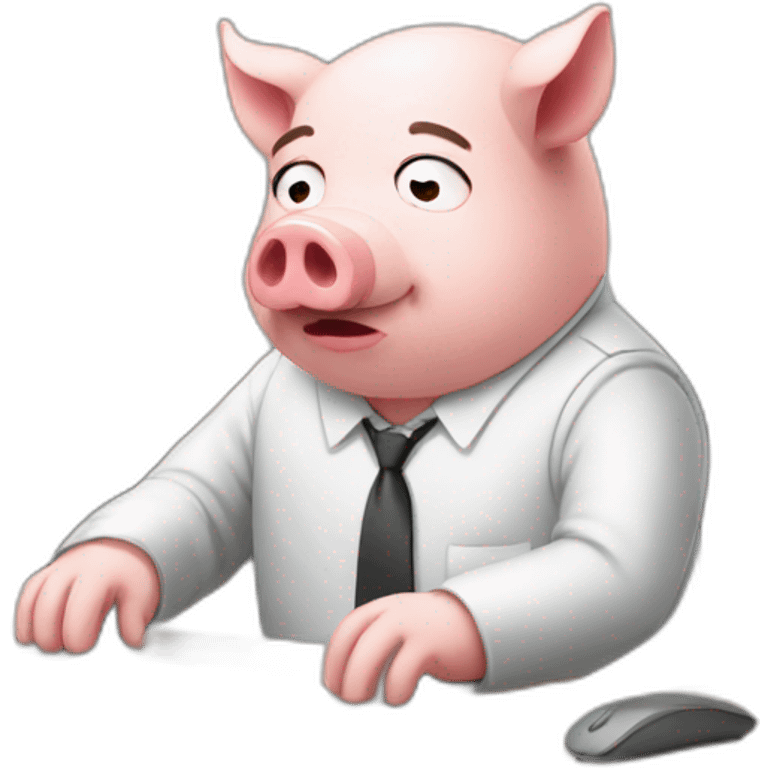 pig suffering at work emoji