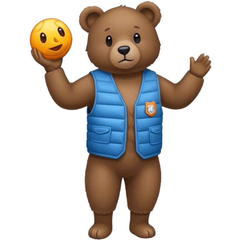 ours debout avec gilet par balle emoji