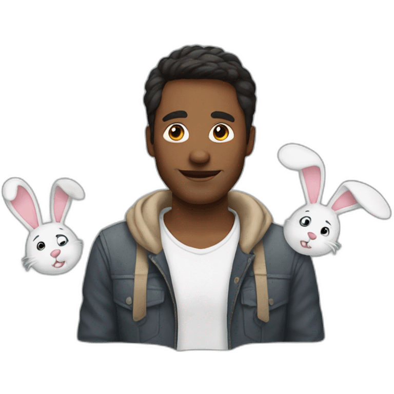 Man with bunny ears emoji