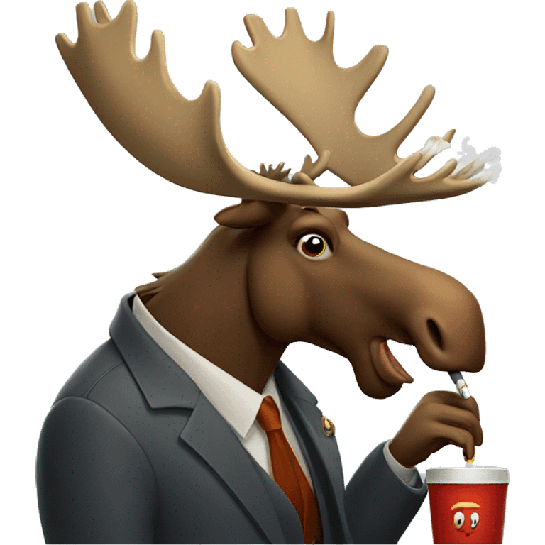 Moose smoking a cigarette  emoji