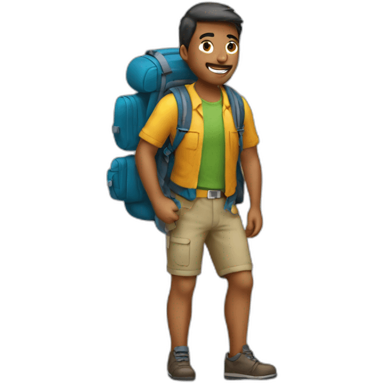 traveler with backpack emoji