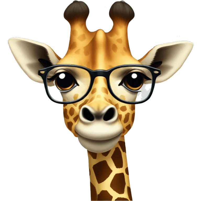 Giraffe with glasses emoji