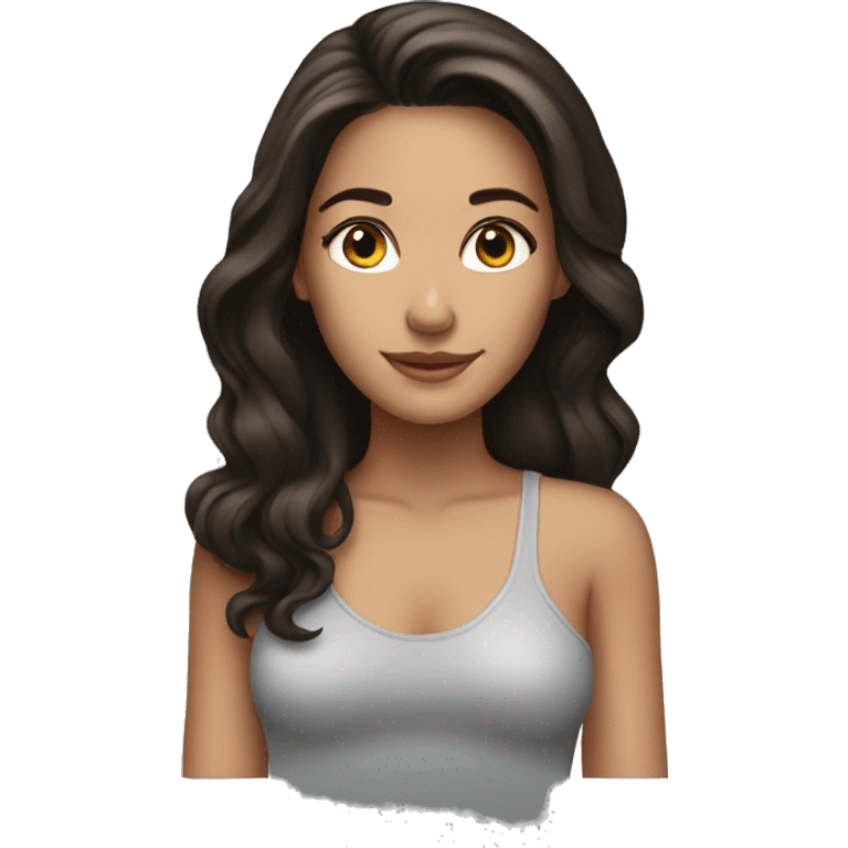 Beautiful brunette girl  emoji