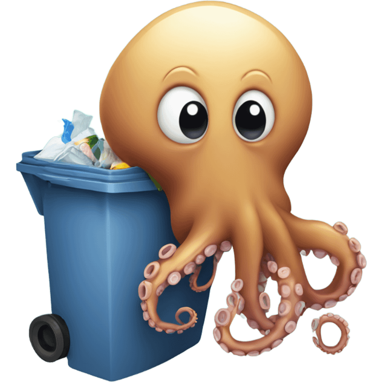 octopus with trash can emoji