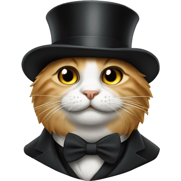 Cat What top hat and a monocle emoji