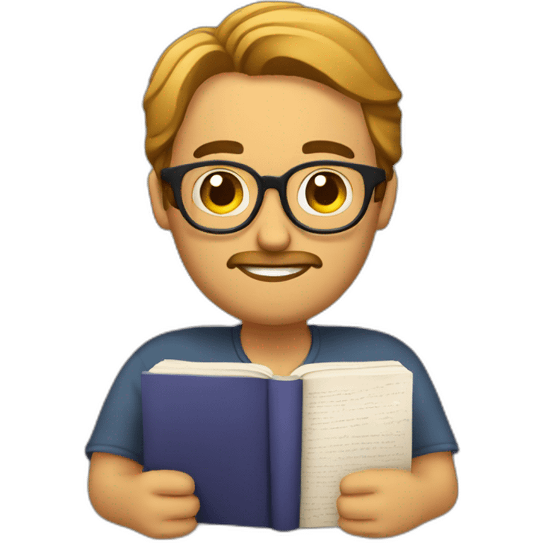 hombre pensando con un libro  emoji