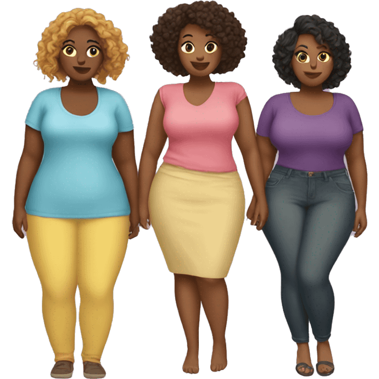 five women plus size emoji