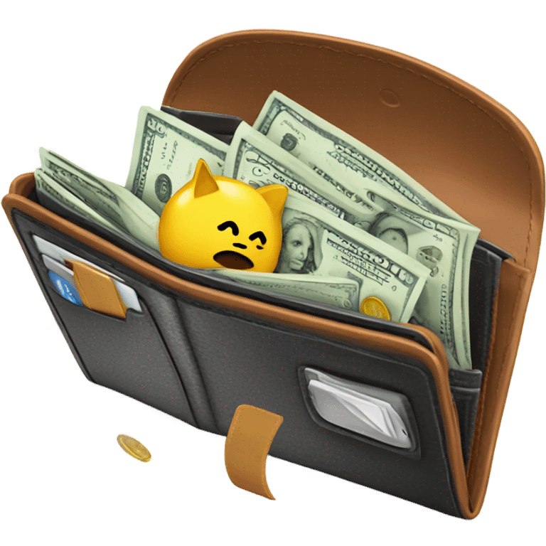 a wallet with money sticking out of it emoji