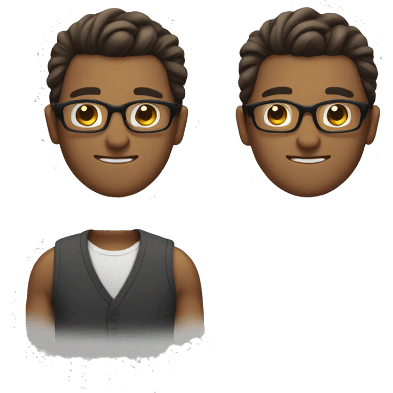 men with glasses and men bun emoji