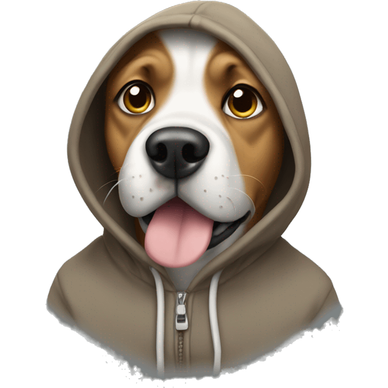 Dog wearing a hoodie emoji