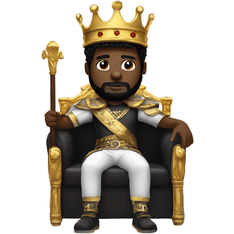 Black king sitting in the clouds  emoji