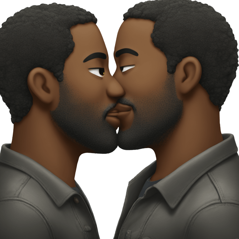 two big black men kissing  emoji