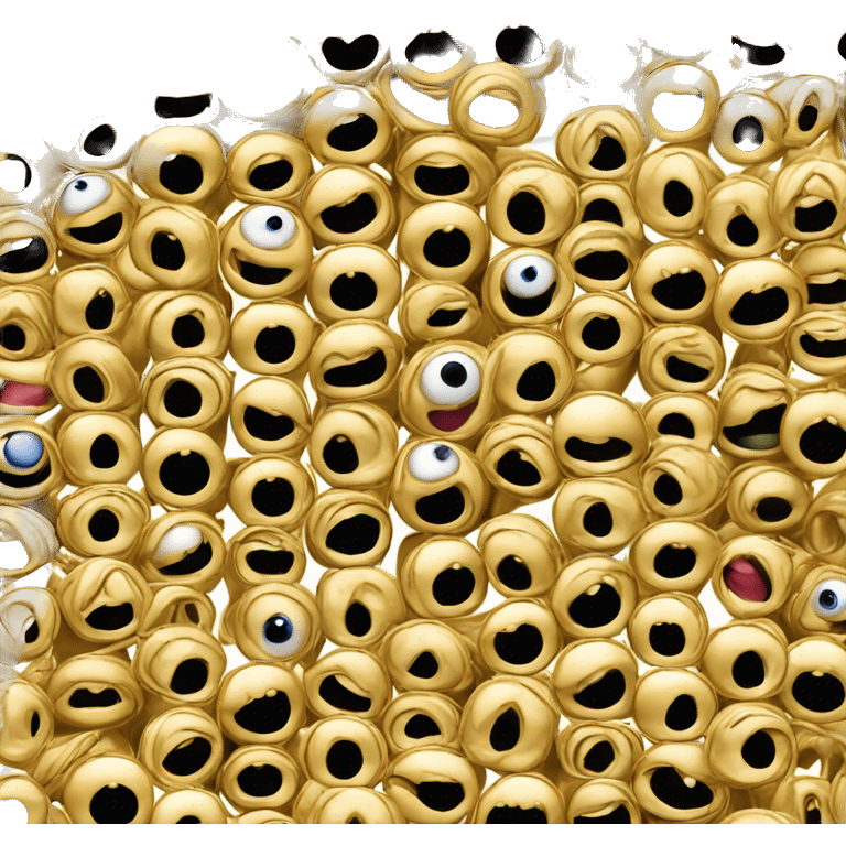 thin gold ring studded with eyeballs emoji