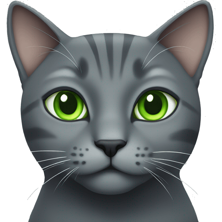 green eyed solid gray cat emoji