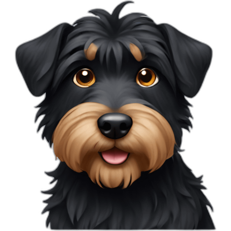 all black long haired terrier emoji