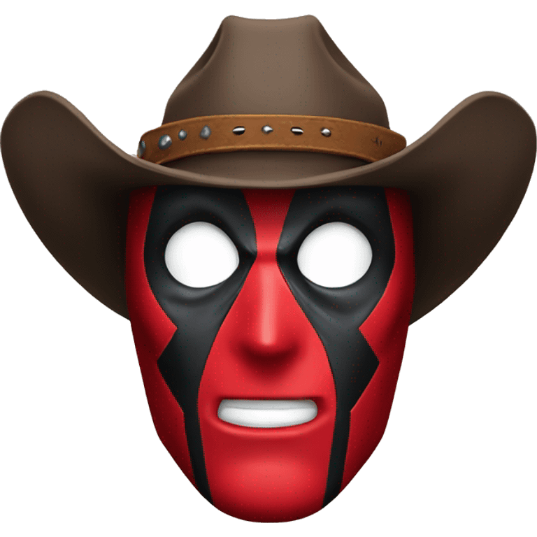 deadpool head with cowboy hat emoji