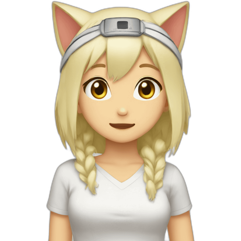 Cat wear konoha headband emoji