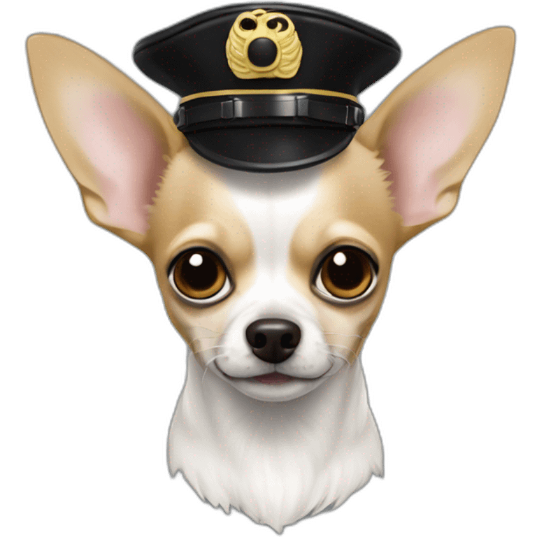 Chihuahua blanc poilu à tache noire  emoji