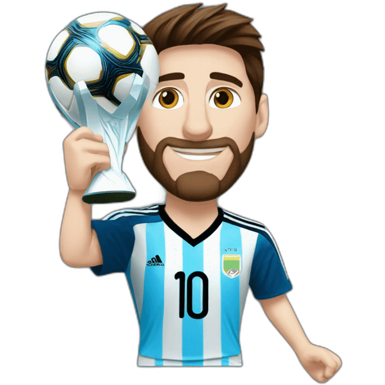 LIONEL MESSI WITH THE WORLD CUP emoji