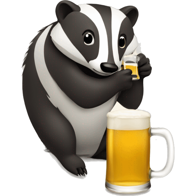 badger drinking beer emoji