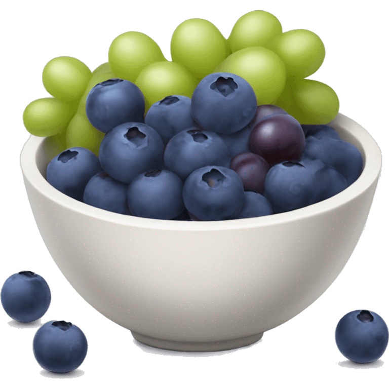 yoghurt bowl with grapes and blueberries emoji