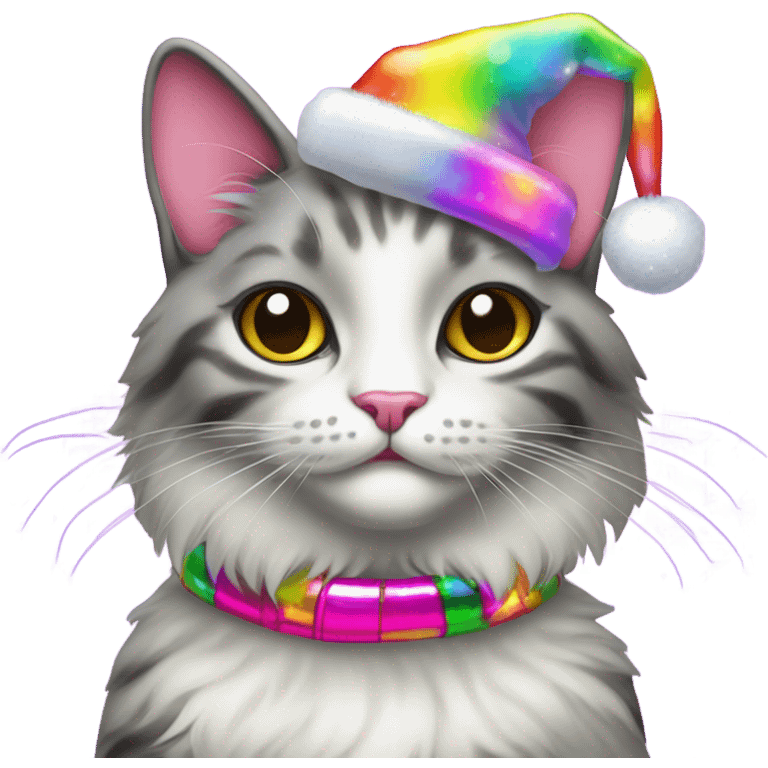 Lisa frank Christmas cat  emoji