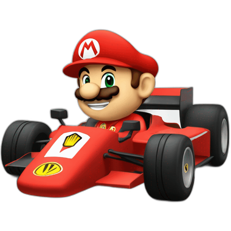 mario as ferrari formula one driver emoji